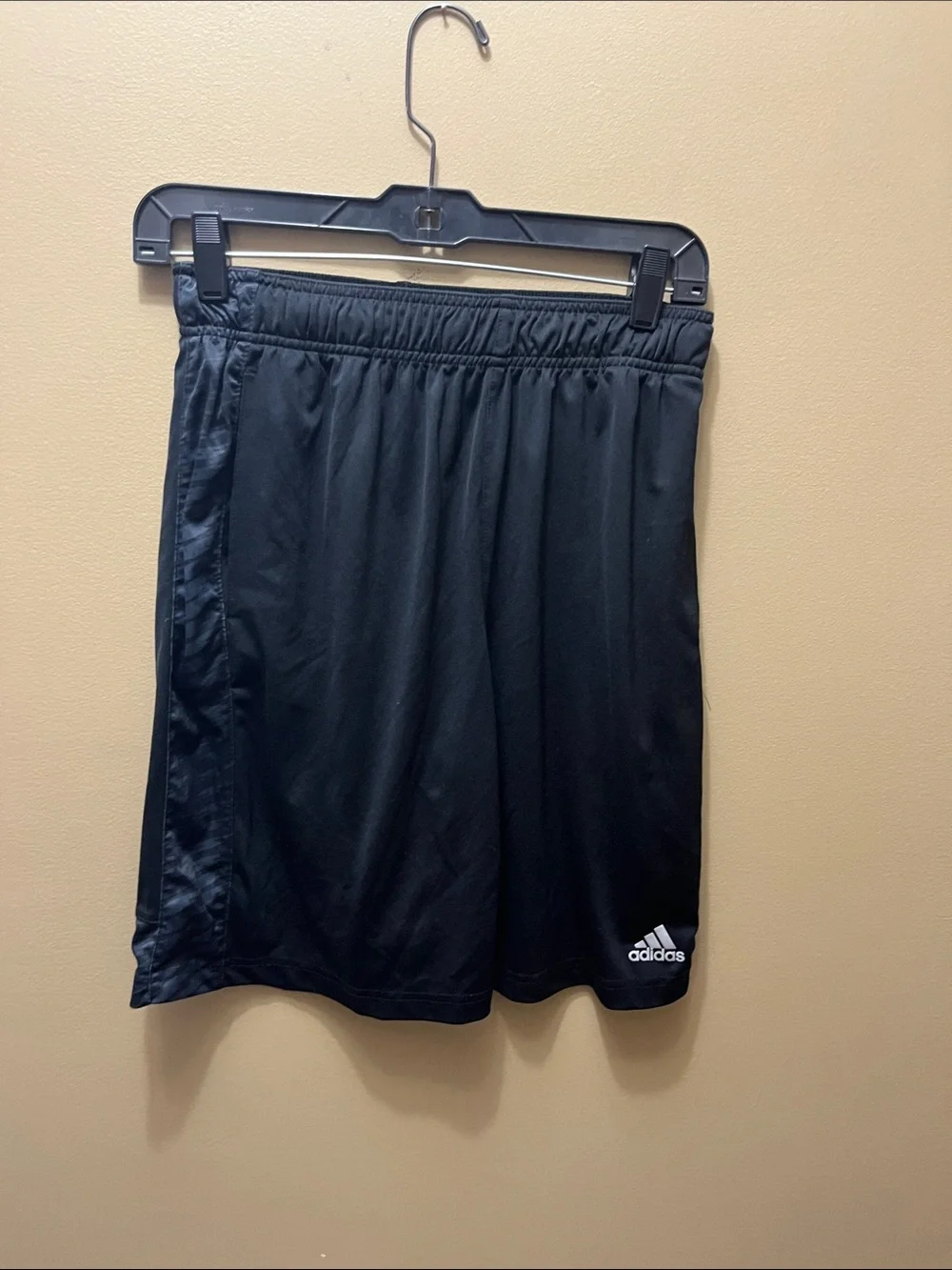 adidas Black Athletic Shorts with White Logo